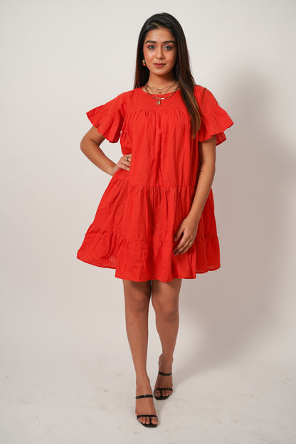 Peppy orange dress